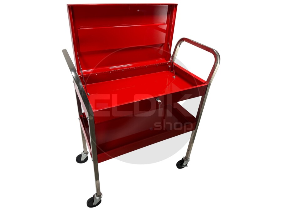 E-Tools 173238 Gereedschapswagen met afsluitbaar deksel - rood
