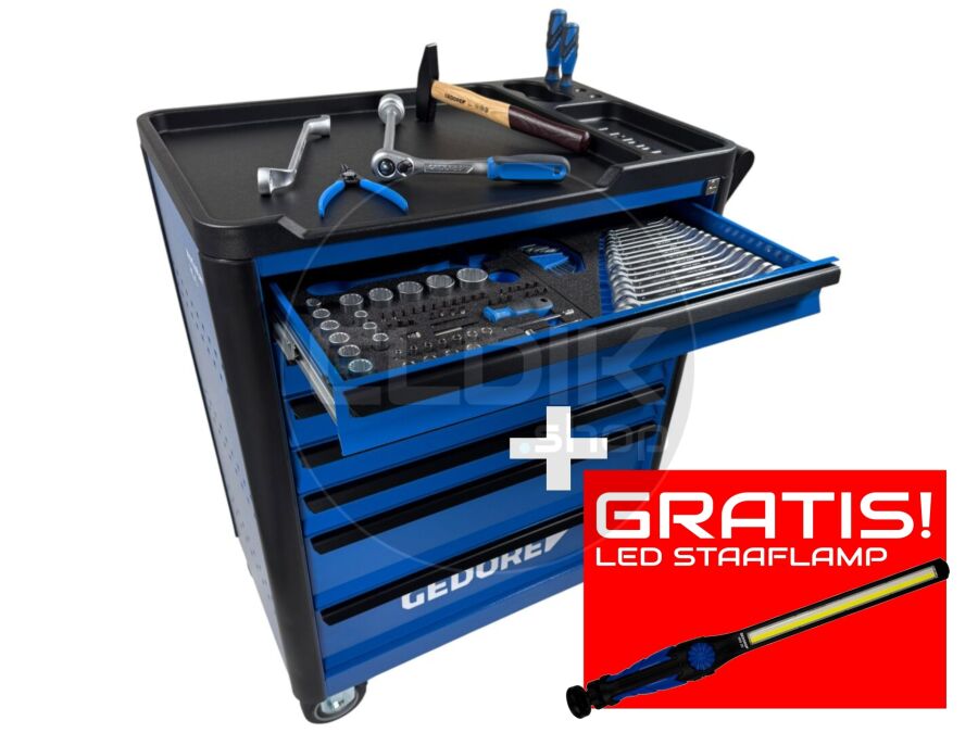 Gedore WHL-L-TS-147 147 Delige Gevulde Gereedschapwagen  + gratis led staaflamp - 3082105