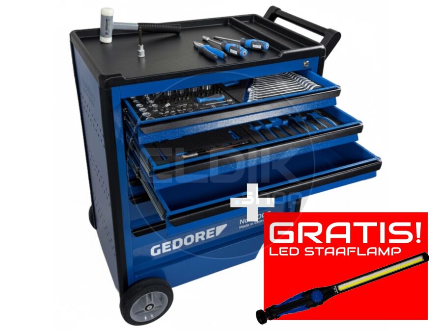 Gedore 2005-TS-147 147 Delige Gevulde Gereedschapwagen + gratis led staaflamp - 2980282