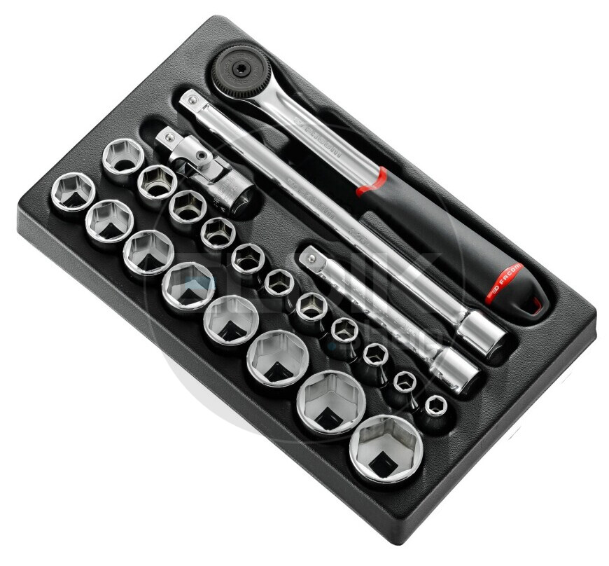 Facom MOD.S161-36 Module 23 Delige 1/2” Doppen en hulpstukken