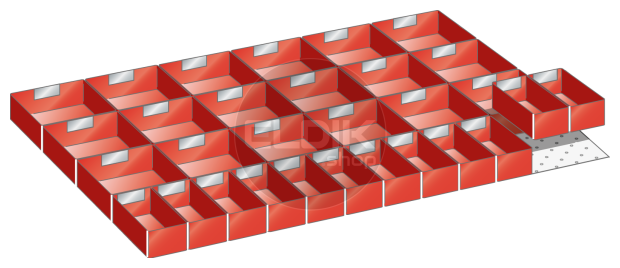 Lista 80.406.000 Set-indelingsmateriaal, 54E x 36E | voor ladehoogte 100/125 mm
