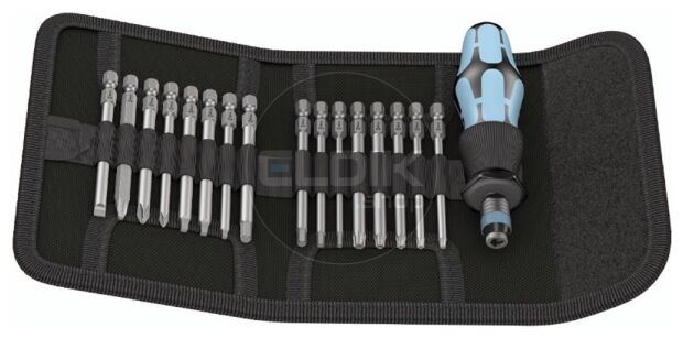 Wera KK 60 Stainless RVS Bitschroevendraaierset 60, 1/4" 17-delig - 5071116001