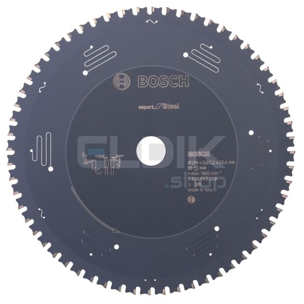 Bosch F00Y145203 Cirkelzaagblad HM voor Staal | 254 x 25.4 T60 - 2608643059