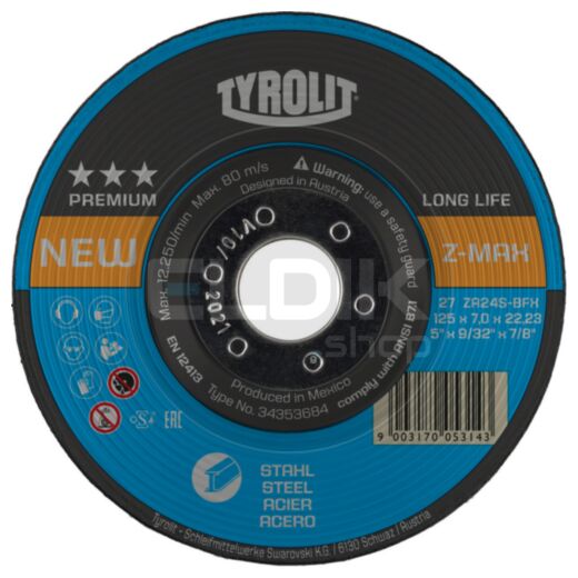 Tyrolit 34353684 Afbraamschijf 125 x 7 x 22, 23