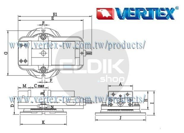 Vertex VA-8 Mechanische freesklem / machineklem - 790000080 (overjarig model)