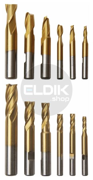 Optimum FSWA 12-delige TIN frezenset met Weldon schacht DIN1835B. - 713352250