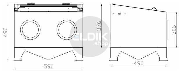 CAT210 Sableercabine 90 lt. 585x480x490mm (MW) - 754751210