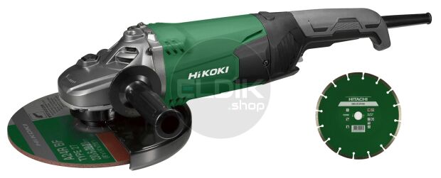 Hikoki G23SW2W7Z Haakse slijpmachine - 230 mm / 2.200 W met diamantzaagblad