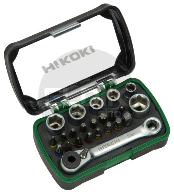 Hikoki 750362 Bit/Dopsleutelset 24-delig 1/4" Lengte 25 mm