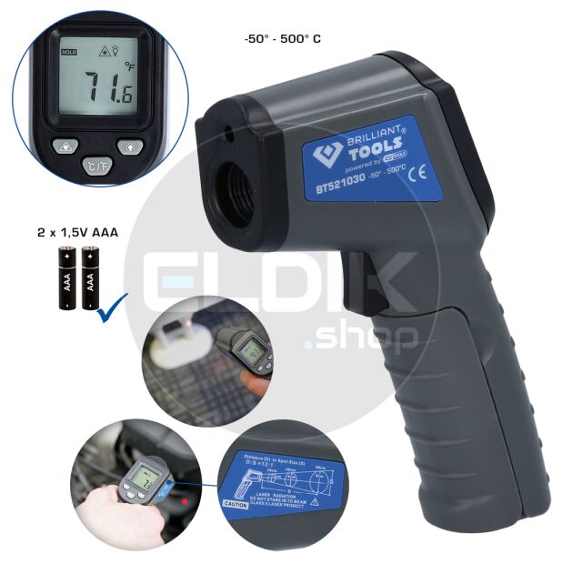 Brilliant Tools BT521030 Infrarood-Thermometer, -50Á naar 500Á