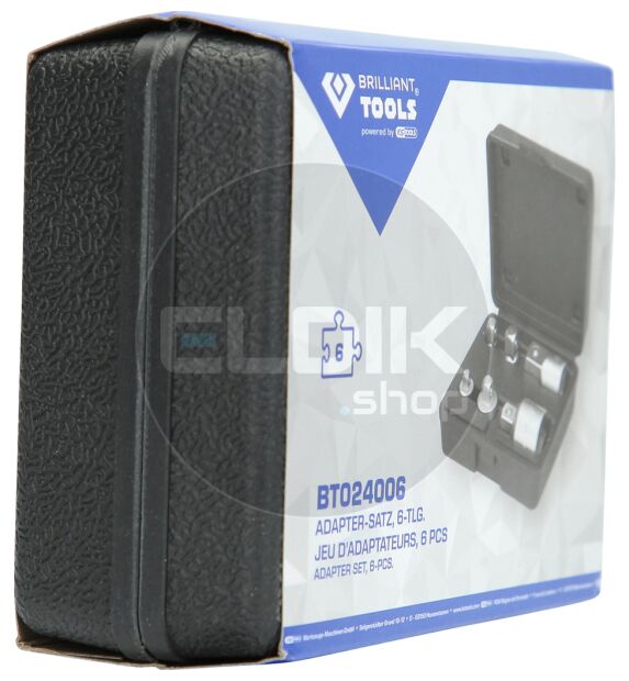 Brilliant Tools BT024006 Adapterset, 6 dlg, 1/4" + 3/8" + 1/2" + 3/4"