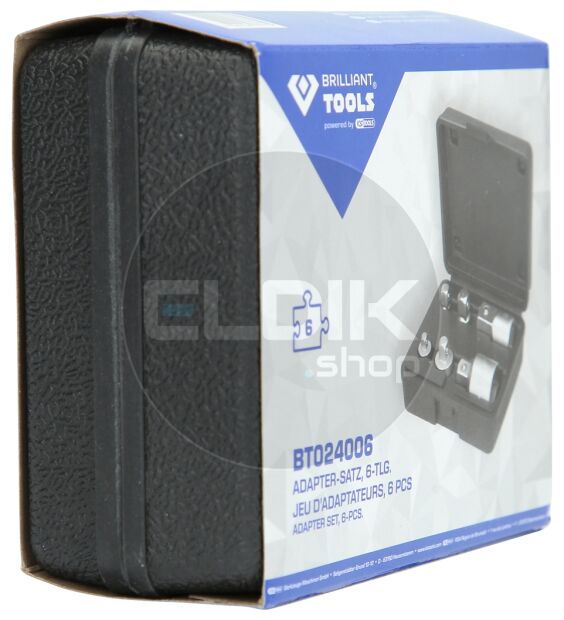 Brilliant Tools BT024006 Adapterset, 6 dlg, 1/4" + 3/8" + 1/2" + 3/4"