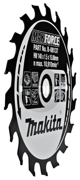 Makita B-08137 Cirkelzaagblad voor Hout | 140 x 15 T18