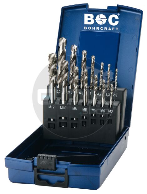 Bohrcraft 41521330014 Machinetapset HSS-E M3-M 12 RSP35° 14 dlg MGBA14S-K ABS