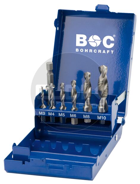 Bohrcraft 41711410007 Combi tapbitset 7 delig HSS-G M3-M 10 Minibox