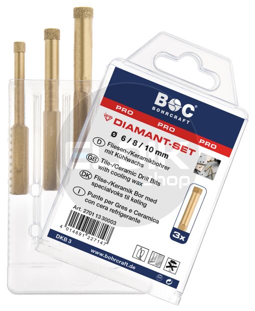 Bohrcraft 27011330003 Diamant tegelboorset 6-10 mm 3 dlg DKB3