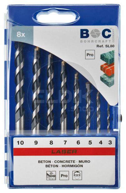 Bohrcraft SL80 Betonboorset 3,0 - 10,0 | 8-delig - 22501430008
