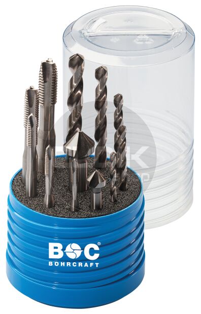Bohrcraft 41421430012 Kombi-Box Machinetapset HSS-G M4-M 10 12 dlg RG12