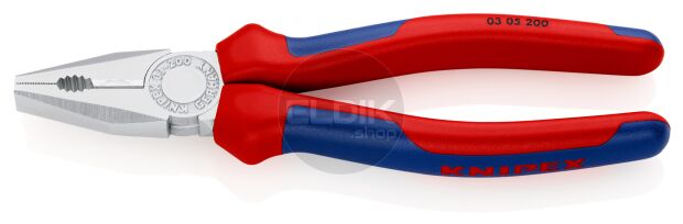 Knipex 03 05 200 Kombi-tang verchroomd/comfort 200 mm