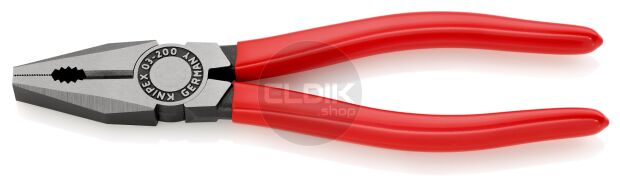 Knipex 03 01 200 Kombi-tang gepolijst/kunststof 200 mm