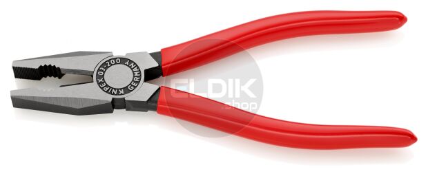 Knipex 03 01 200 Kombi-tang gepolijst/kunststof 200 mm