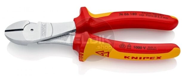 Knipex 74 06 180 Kracht-Zijsnijtang comfort 180 mm VDE