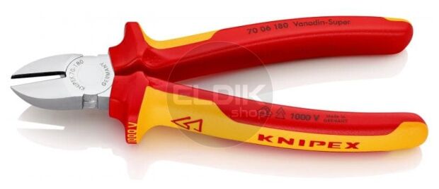 Knipex 70 06 180 Zijsnijtang verchr./comfort 180 mm VDE