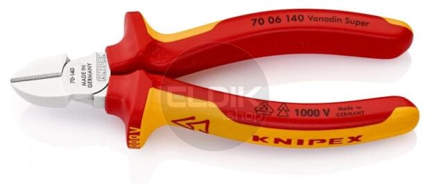Knipex 70 06 140 Zijsnijtang verchr./comfort 140 mm VDE