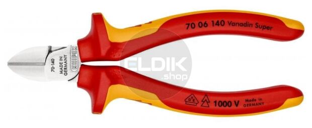 Knipex 70 06 140 Zijsnijtang verchr./comfort 140 mm VDE
