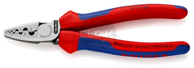 Knipex 97 72 180 Adereindhulstang | 0,25 – 16 mm²