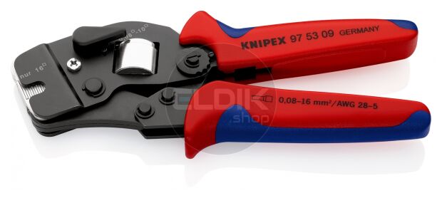 Knipex 97 53 09 Zelfinstellende krimptang voor adereindhulzen | met voorinvoering | 0,08 — 10 / 16 mm²