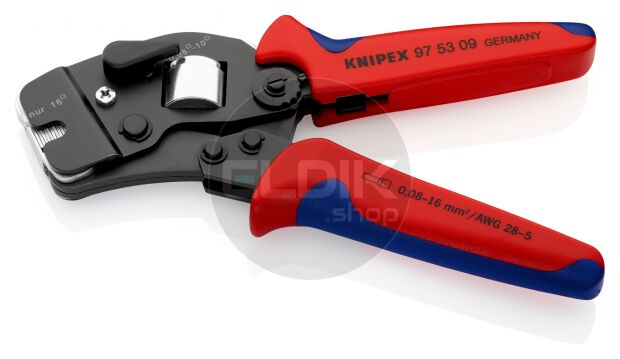 Knipex 97 53 09 Zelfinstellende krimptang voor adereindhulzen | met voorinvoering | 0,08 — 10 / 16 mm²