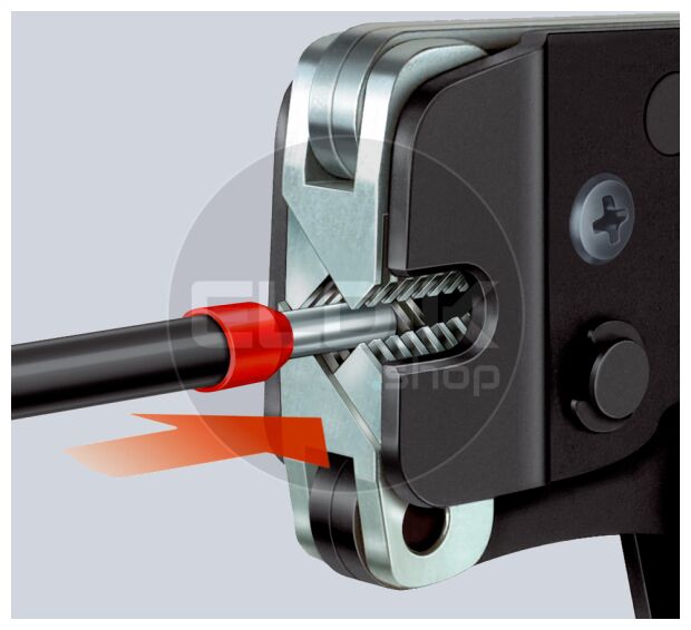 Knipex 97 53 09 Zelfinstellende krimptang voor adereindhulzen | met voorinvoering | 0,08 — 10 / 16 mm²