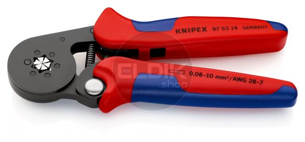 Knipex 97 53 14 Zelfstellende krimptang voor adereindhulzen | Zeskant persing 0,08 tot 16 mm²