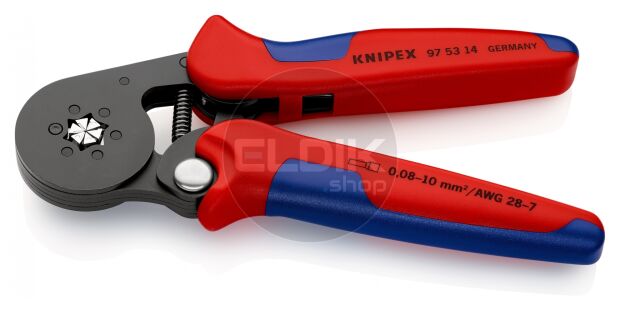 Knipex 97 53 14 Zelfstellende krimptang voor adereindhulzen | Zeskant persing 0,08 tot 16 mm²