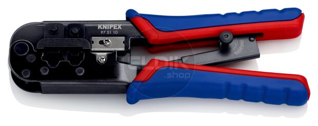 Knipex 97 51 10 Crimptang westernstekkers 6 en 8 polig