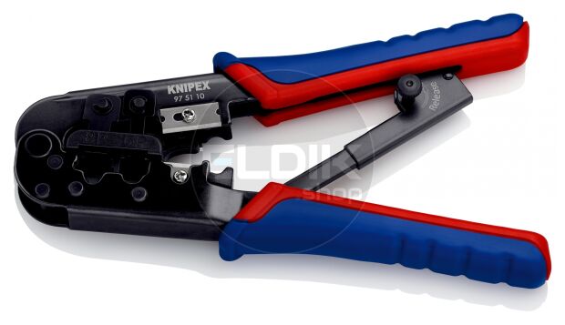 Knipex 97 51 10 Crimptang westernstekkers 6 en 8 polig