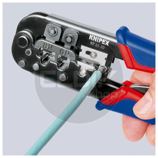 Knipex 97 51 10 Crimptang westernstekkers 6 en 8 polig