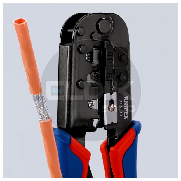 Knipex 97 51 10 Crimptang westernstekkers 6 en 8 polig