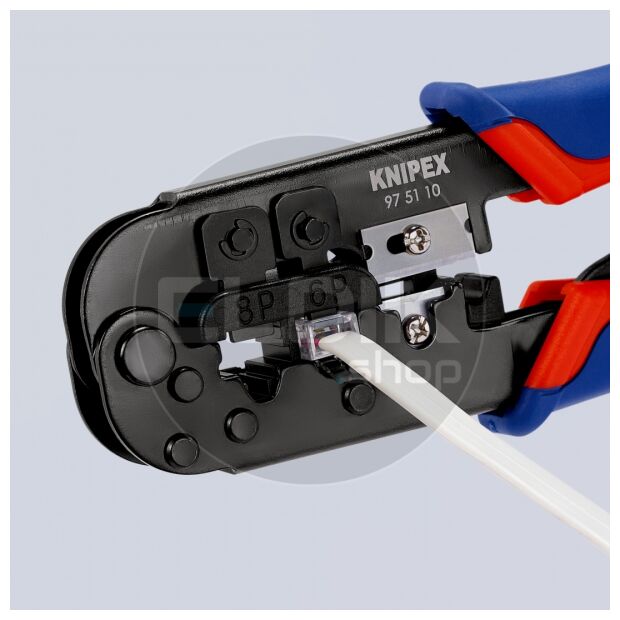 Knipex 97 51 10 Crimptang westernstekkers 6 en 8 polig