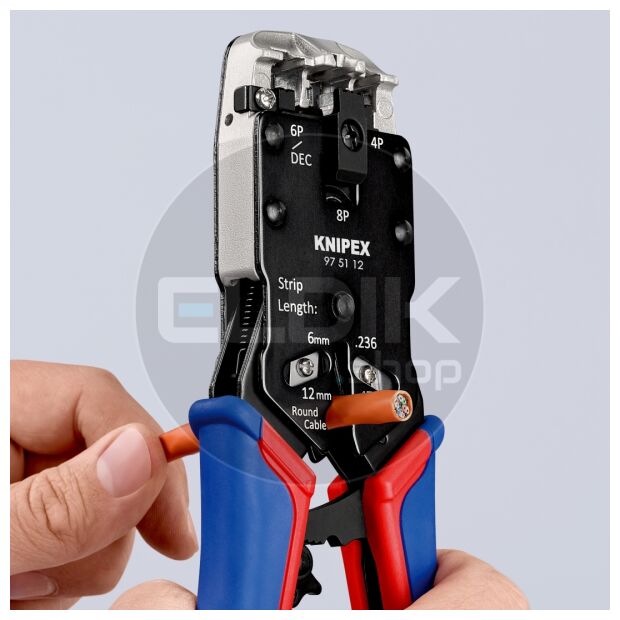 Knipex 97 51 12 UTP krimptang voor RJ10/11/12/45