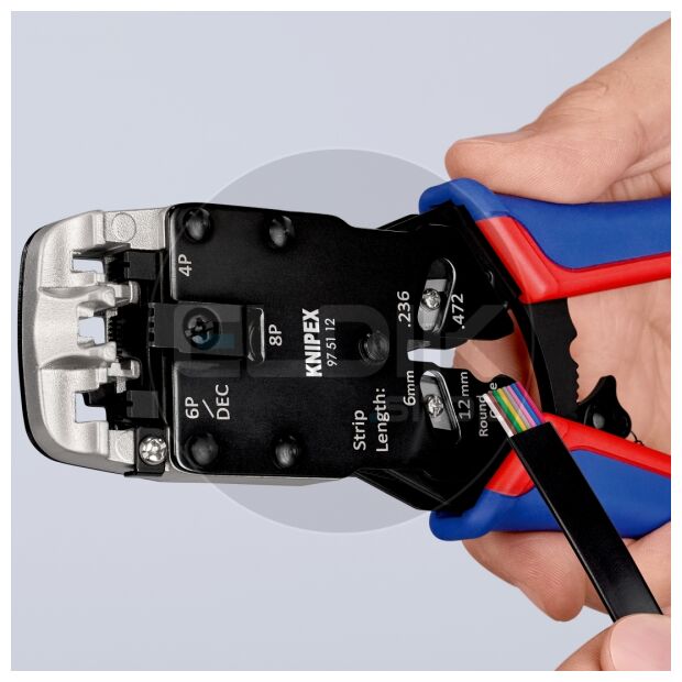 Knipex 97 51 12 UTP krimptang voor RJ10/11/12/45