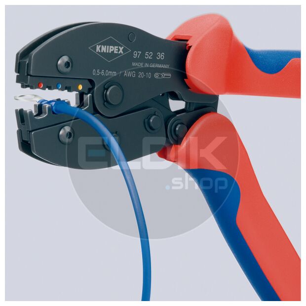 Knipex 97 52 36 Krimptang voor geïsoleerde kabelschoenen