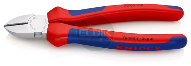 Knipex 70 05 180 Zijsnijtang verchroomd/comfort 180 mm