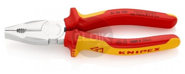 Knipex 01 06 190 Kombi-tang chroom vanadium 190 mm VDE