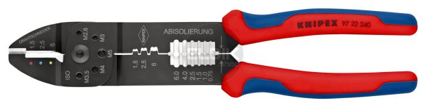 Knipex 97 22 240 Multifunctionele Krimptang voor Kabelschoenen 0,5–6,0 mm²