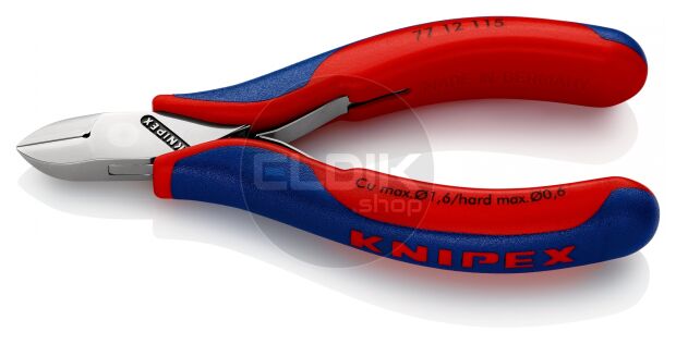 Knipex 77 12 115 Zijsnijtang ronde kop + draadklem 115 mm