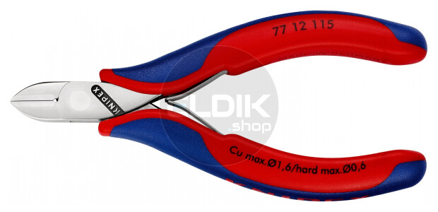 Knipex 77 12 115 Zijsnijtang ronde kop + draadklem 115 mm