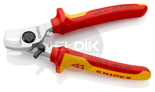 Knipex 95 26 165 Kabelschaar 165 mm met openingsveer VDE