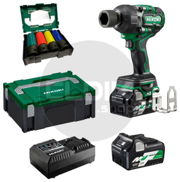 Hikoki WR36DEWRZ Accu slagmoersleutel - 36 V / 2 x 2.5Ah / 770 Nm / 1/2" - HSC II koffer + krachtdoppenset